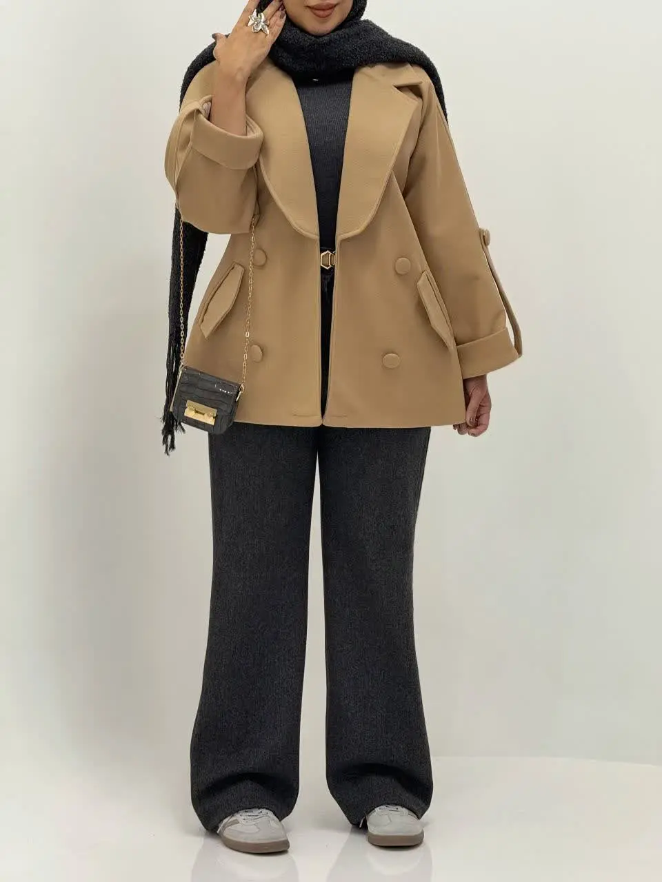 3806-پالتو آستردار آهو